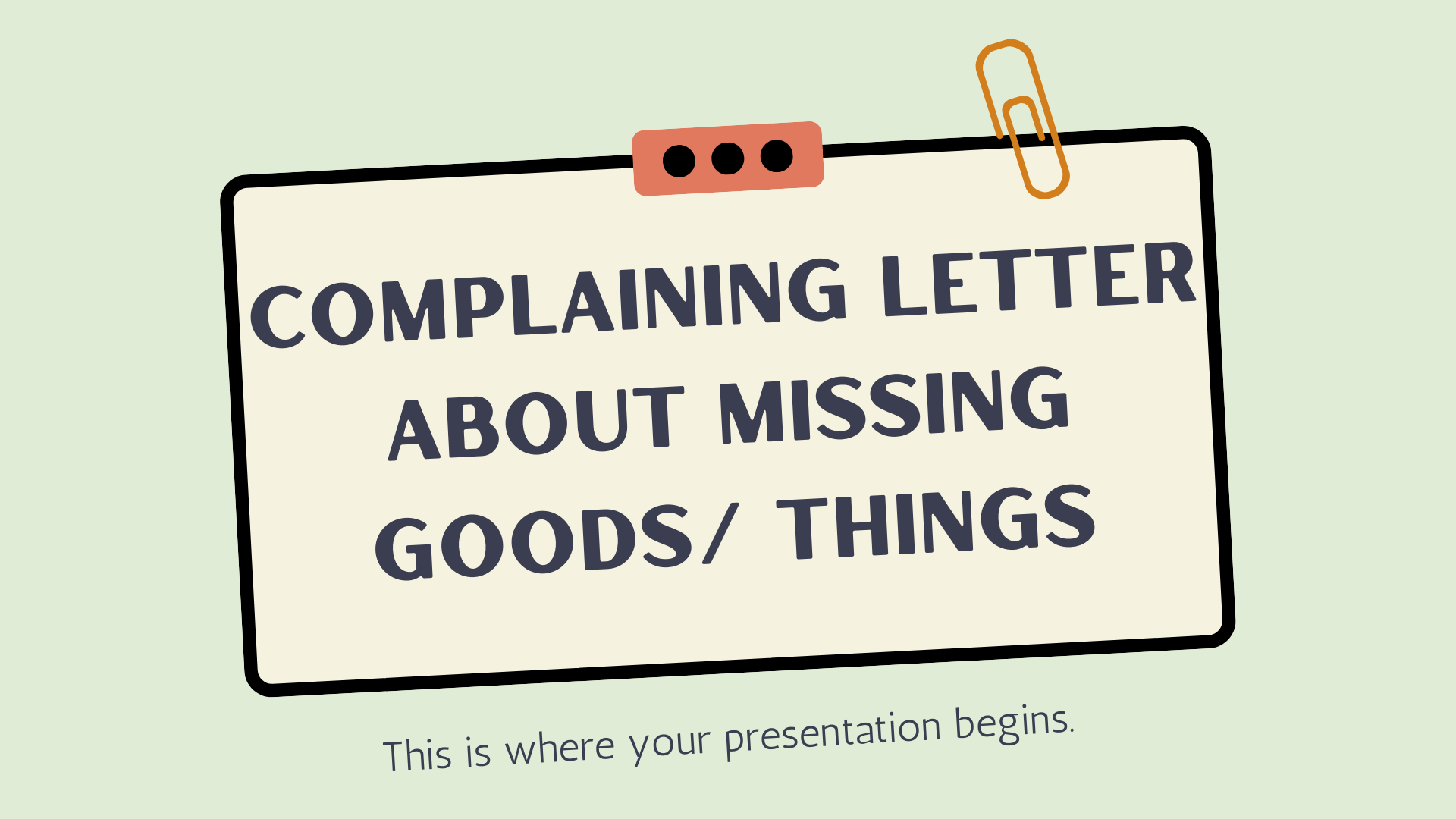 Complaining letter about missing goods things
