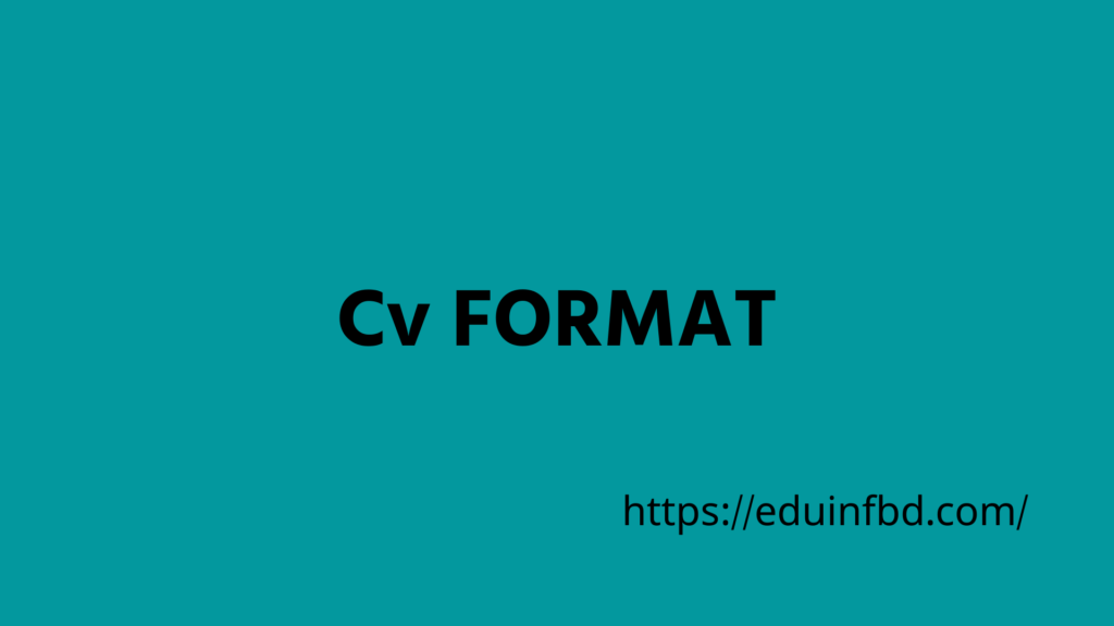 CV FORMAT