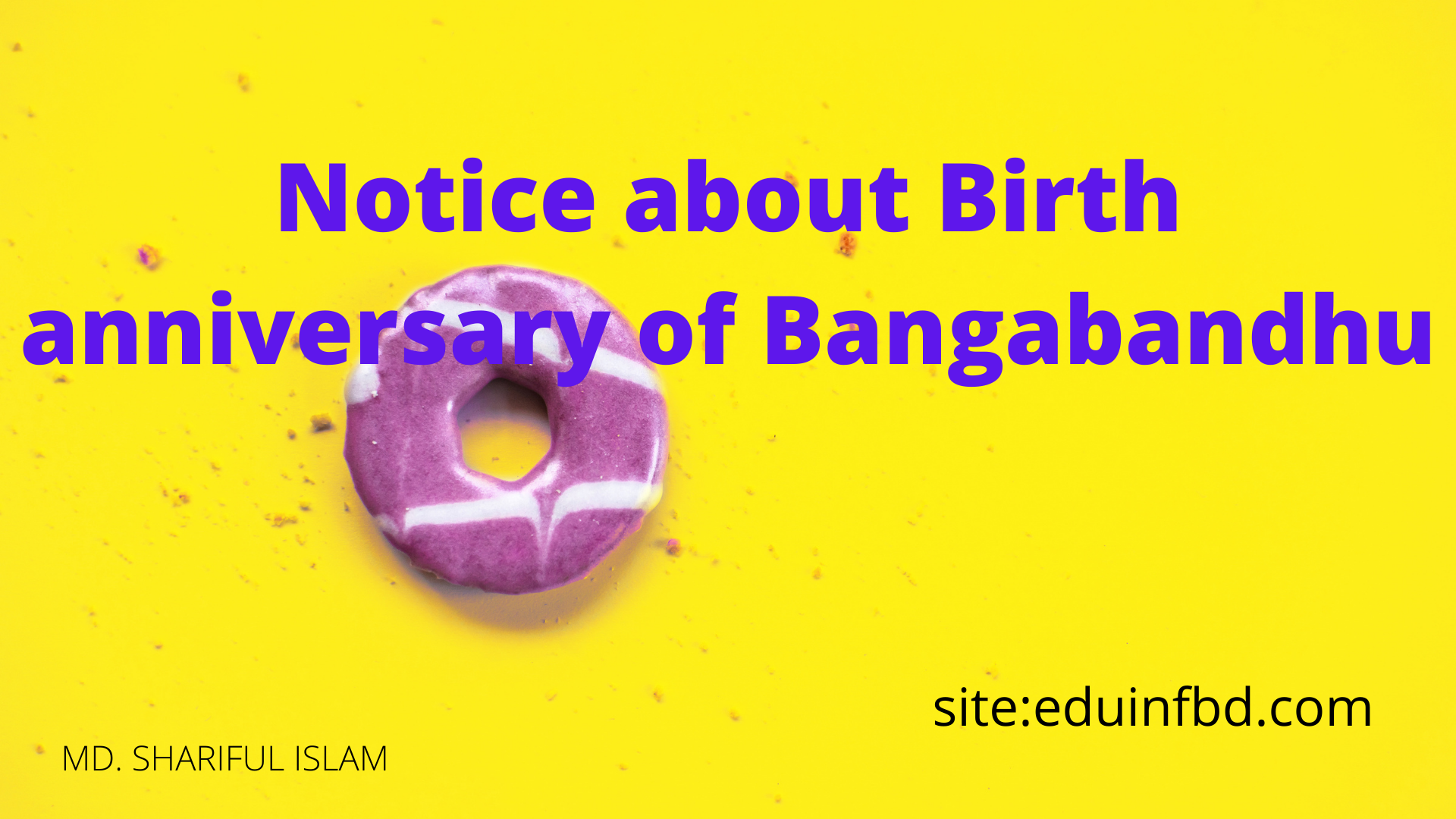 Notice about Birth anniversary of Bangabandhu
