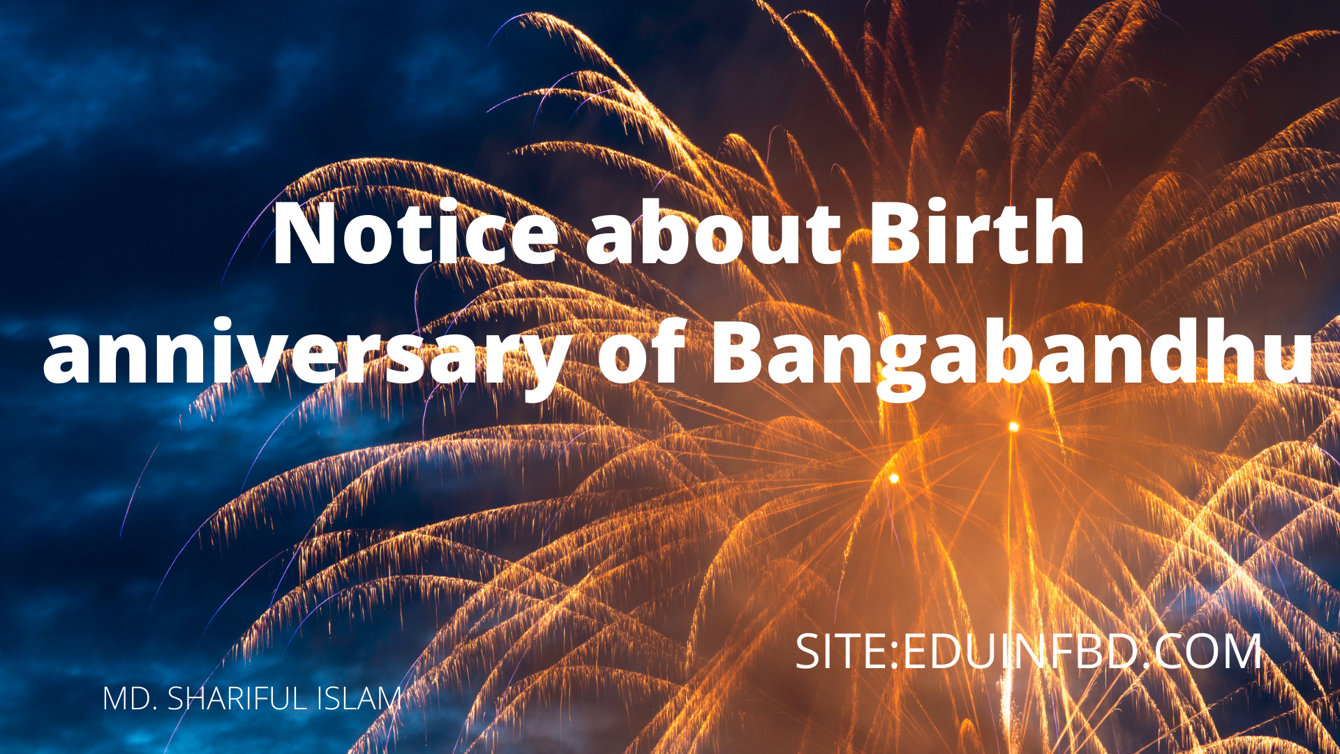 Notice about Birth anniversary of Bangabandhu
