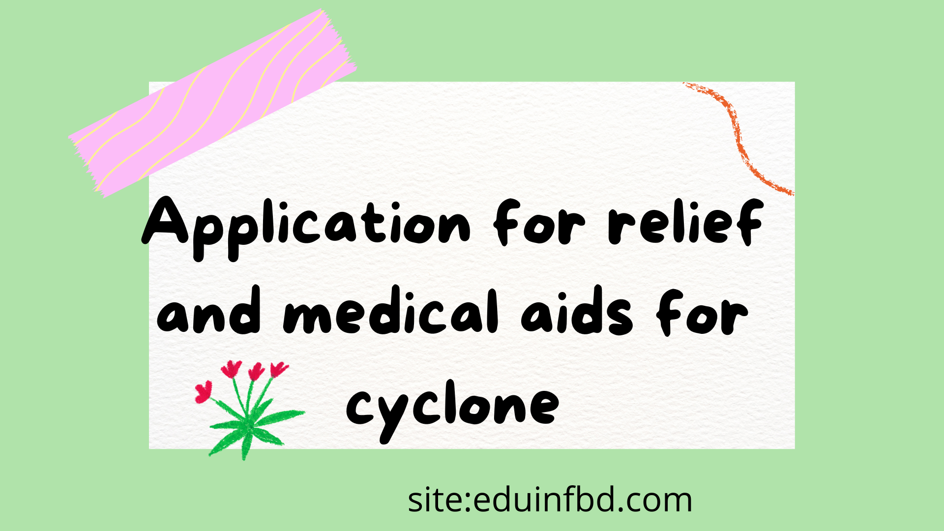 Application for relief and medical aids for cyclone