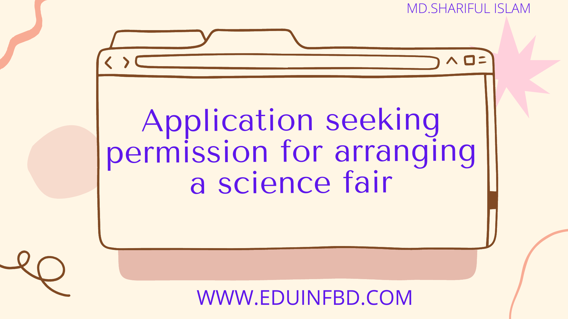 Application permission for arranging a science fair