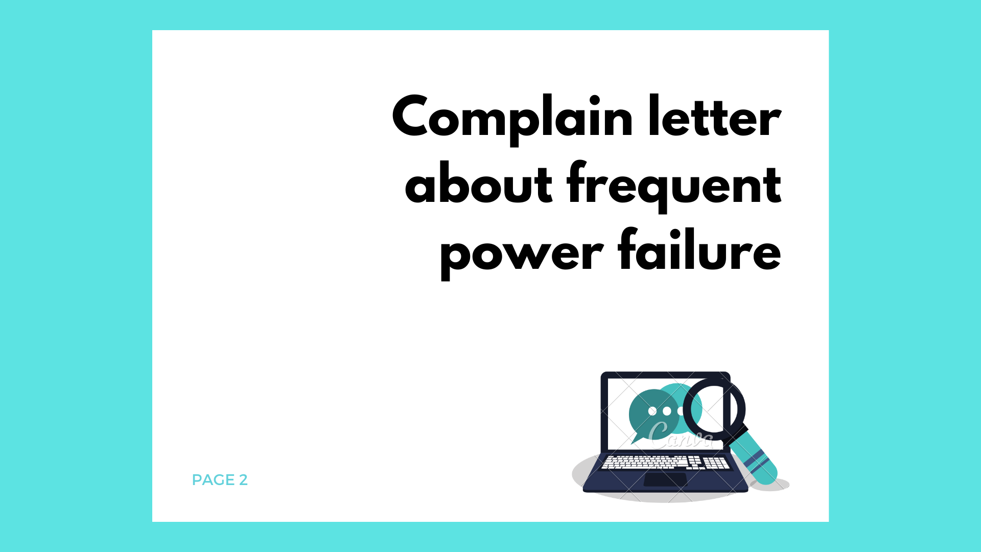 Complain letter about frequent power failure