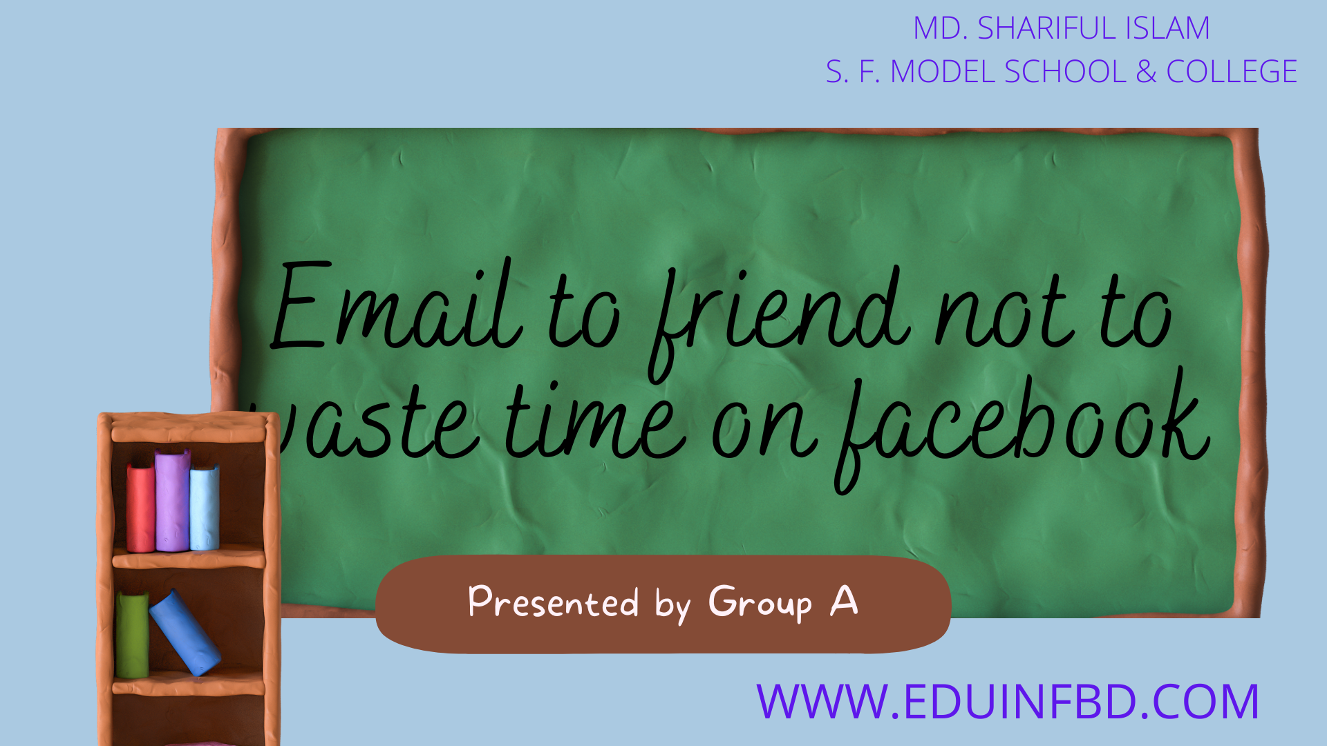 Email advising not to waste time on Facebook
