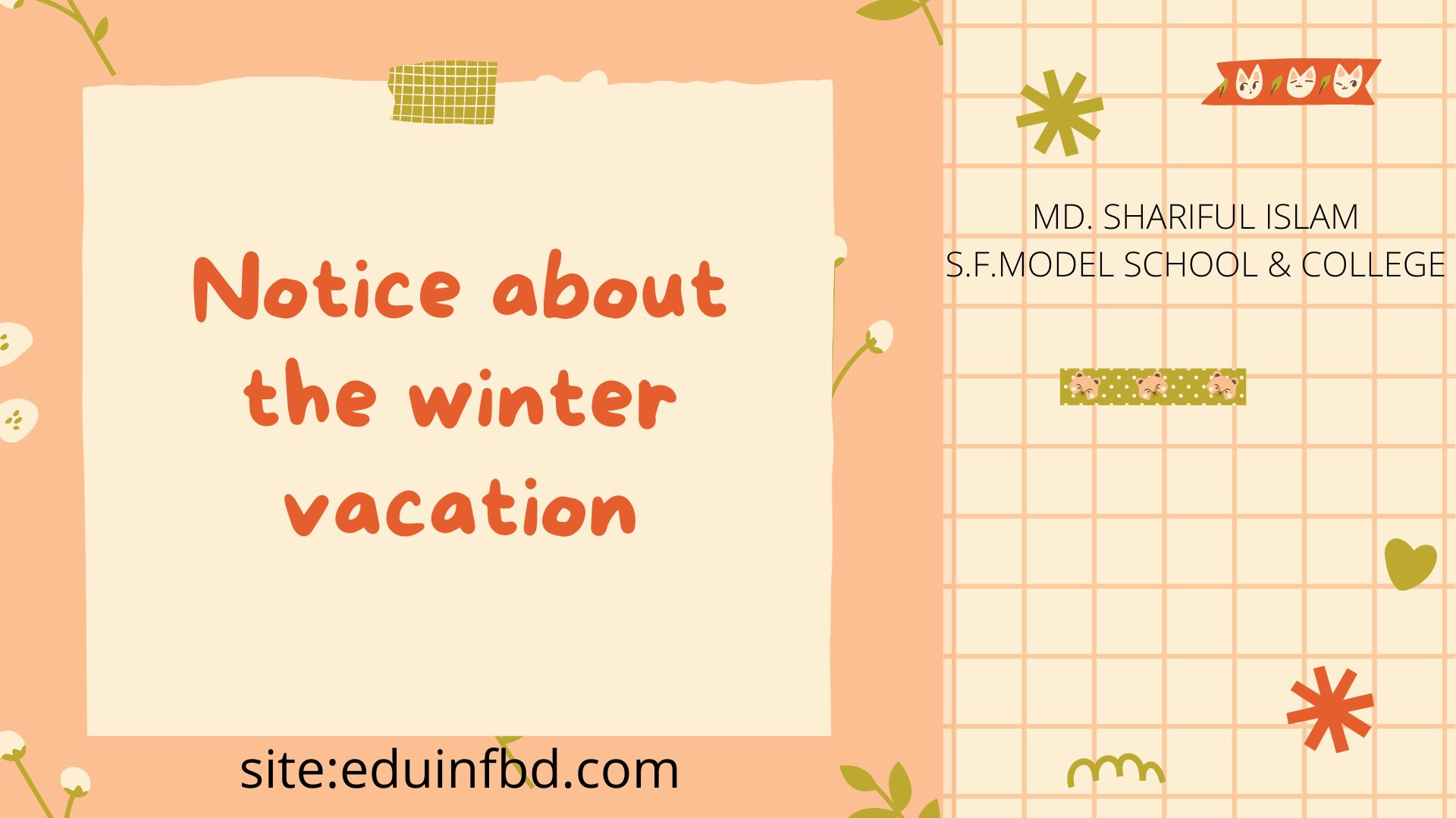Notice about the winter vacation