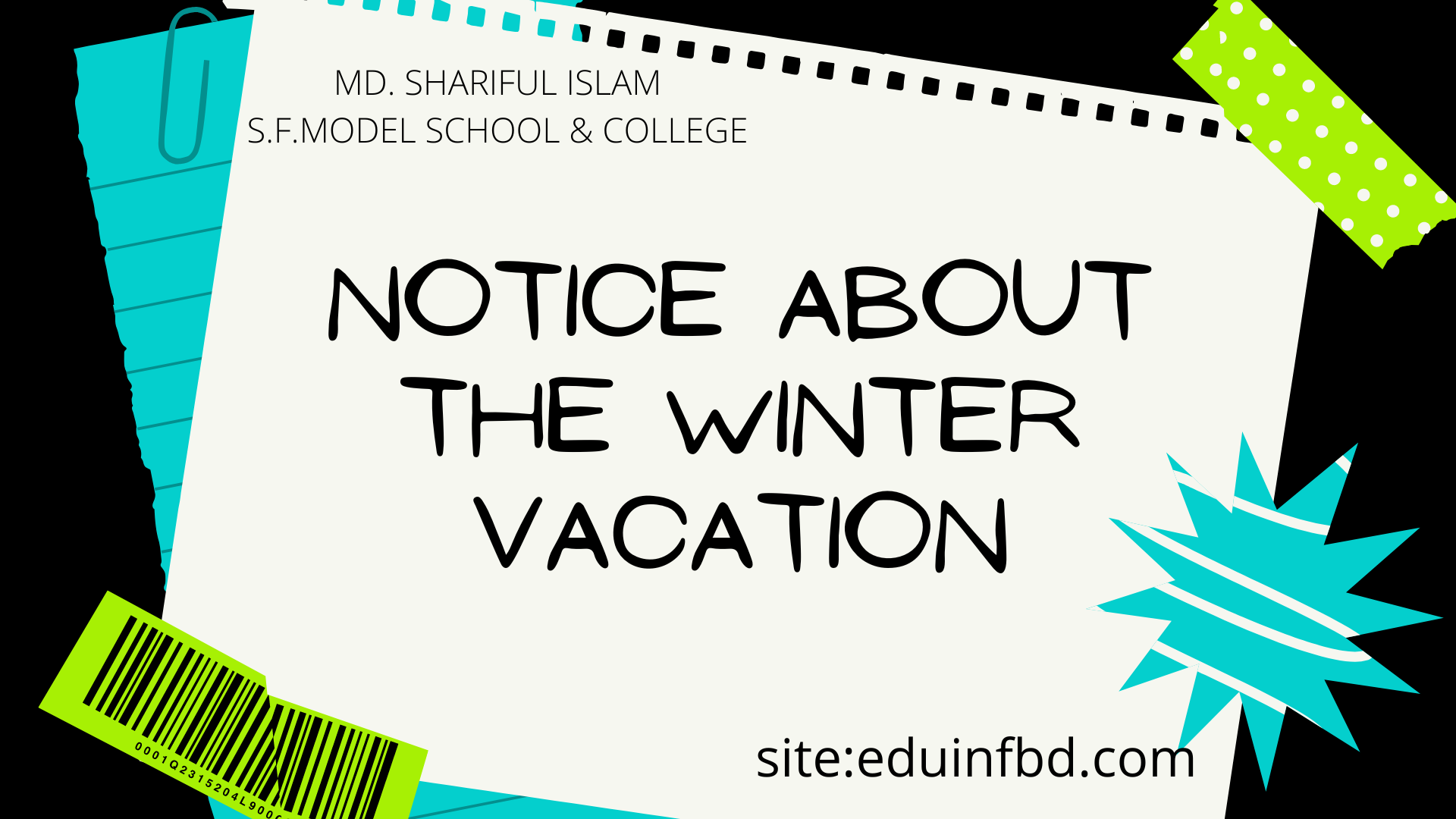 Notice about the winter vacation