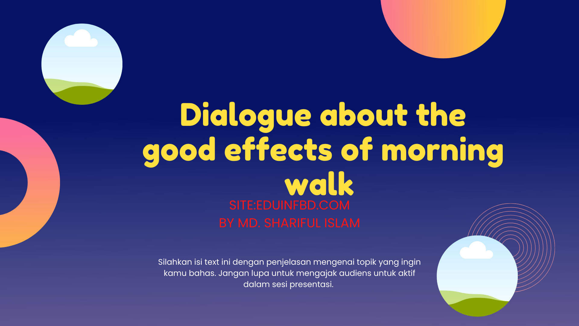 Dialogue about the good effects of morning walk
