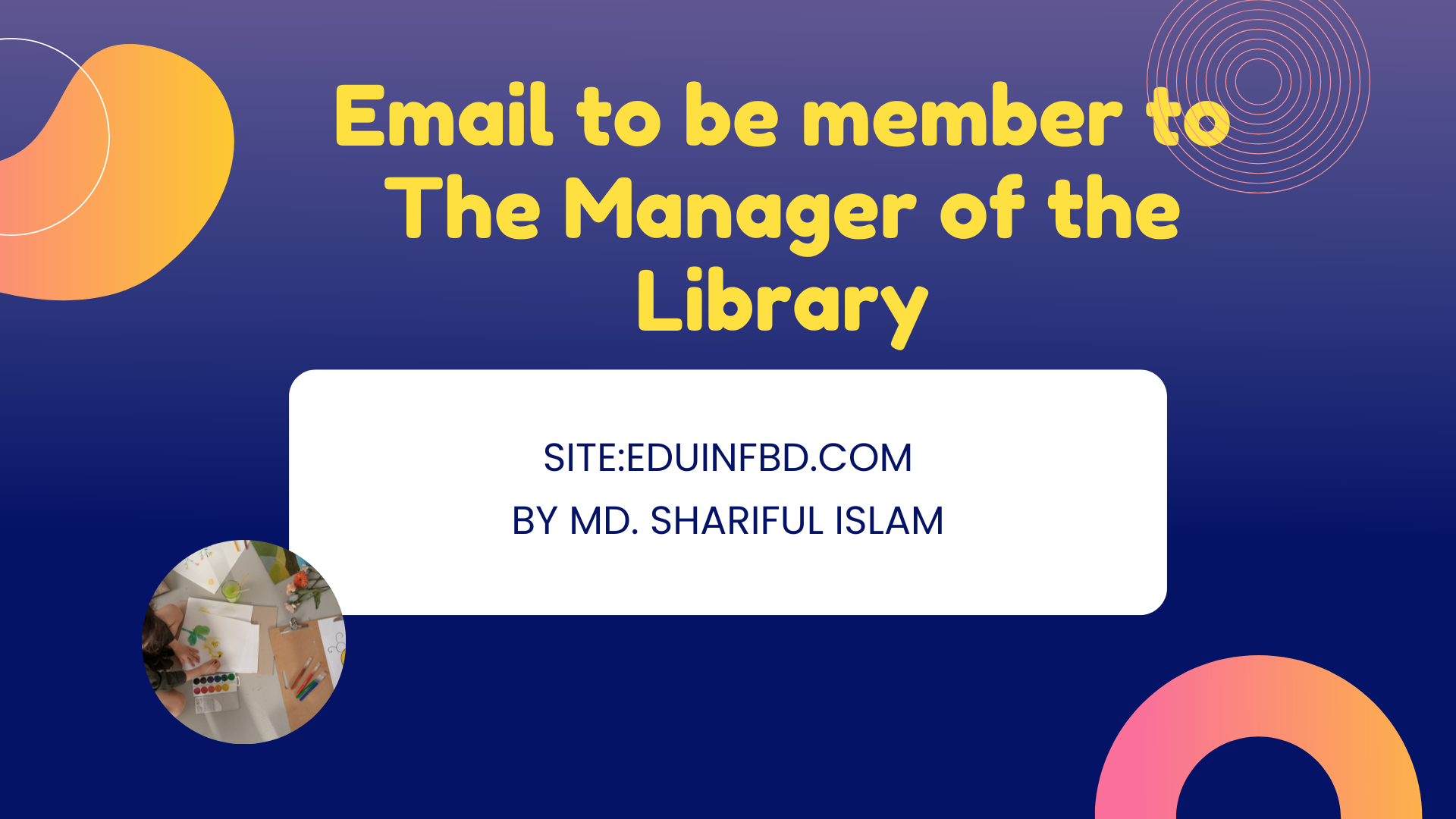 Email to be member to The Manager of the Library