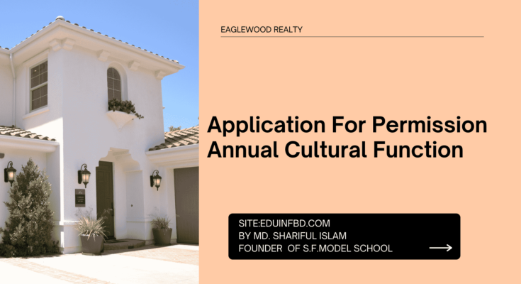 Application For Permission Annual Cultural Function